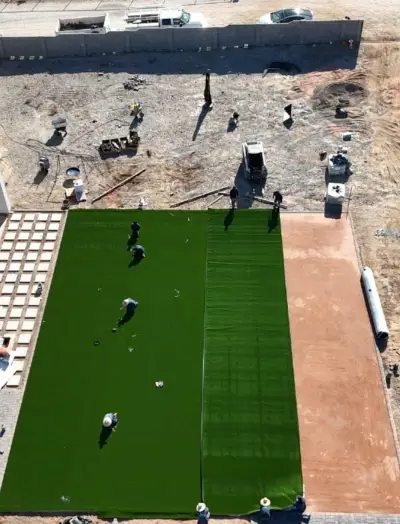 Queen Creek Artificial Turf Installation with Landscape Lighting